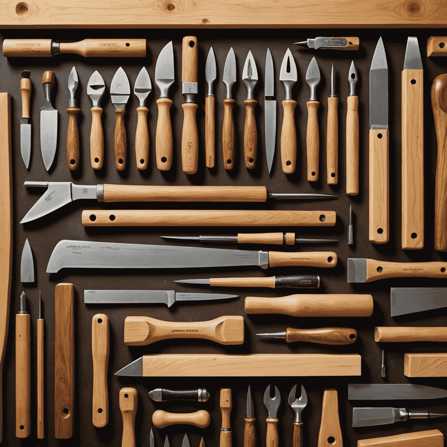 Various woodworking tools including chisels, planes, and a wooden workbench, representing Stephen Harper's woodworking hobby