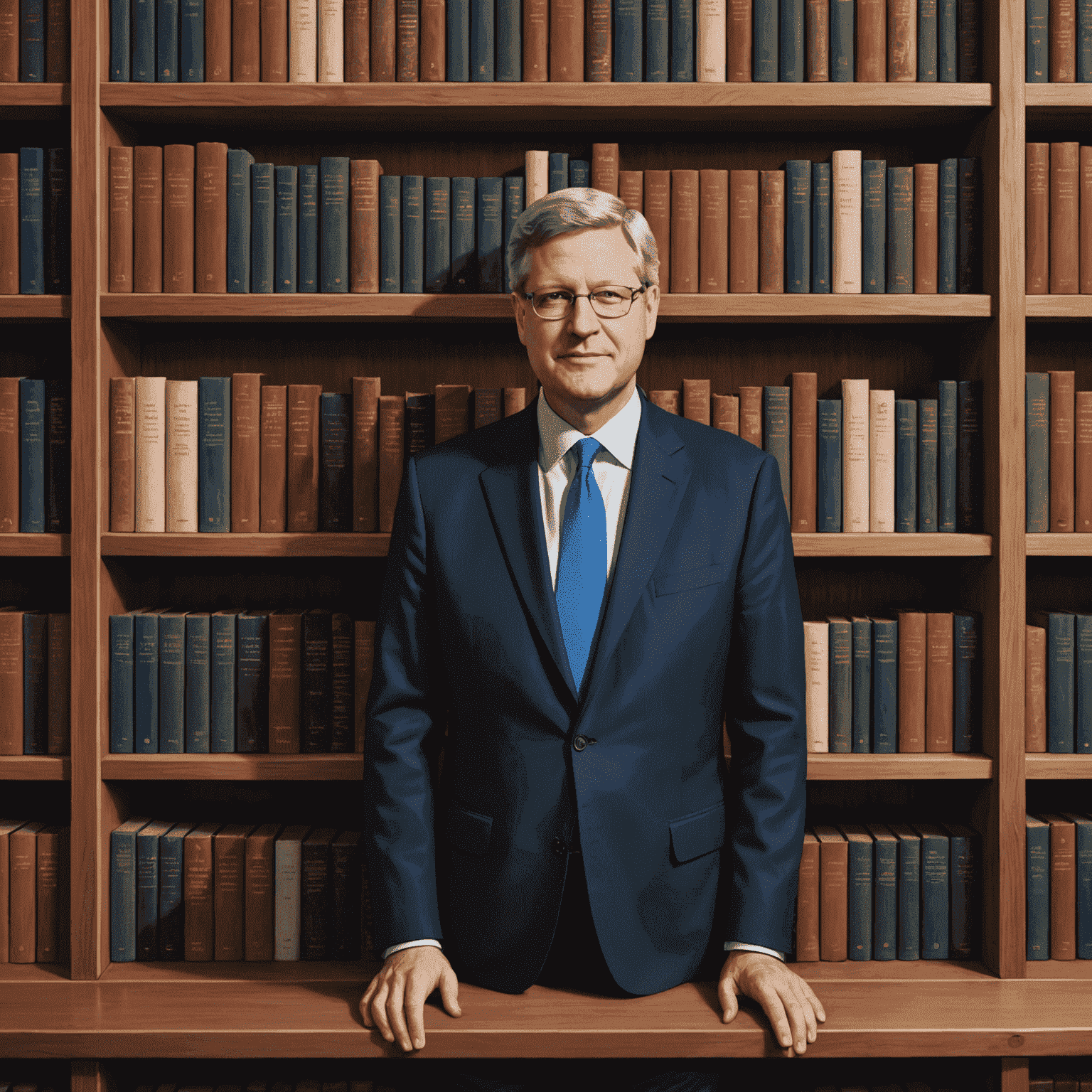 A bookshelf filled with political and historical books, representing Stephen Harper's extensive library and writing interests